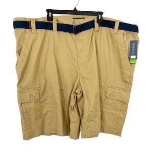 NEW U.S. Polo Assn. Khaki Cargo Shorts with Navy Belt Pockets - Men's Size 54